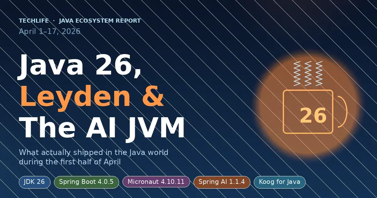 Java in April 2026: Leyden Grows Up, Spring Gets Smarter, and the JVM Quietly Reinvents Itself for the AI Era