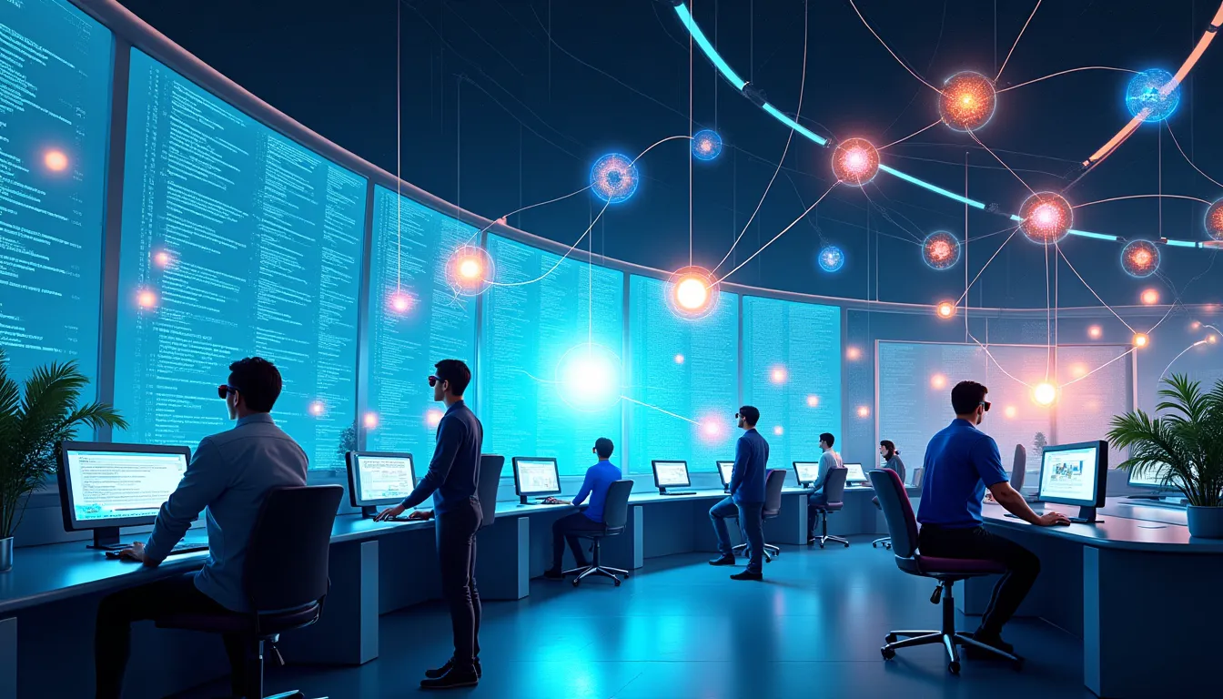 AI agents collaborating to solve complex problems