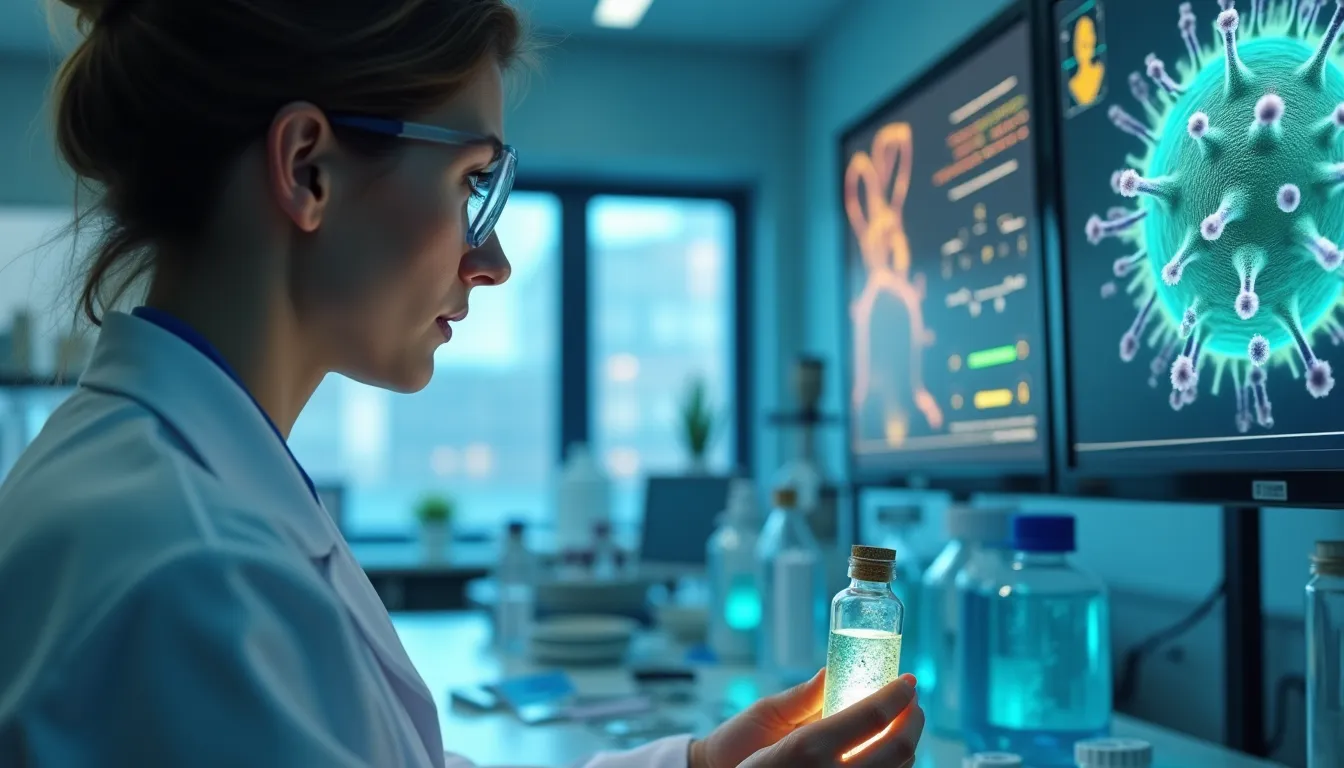 Image of human cells infected with bird flu virus