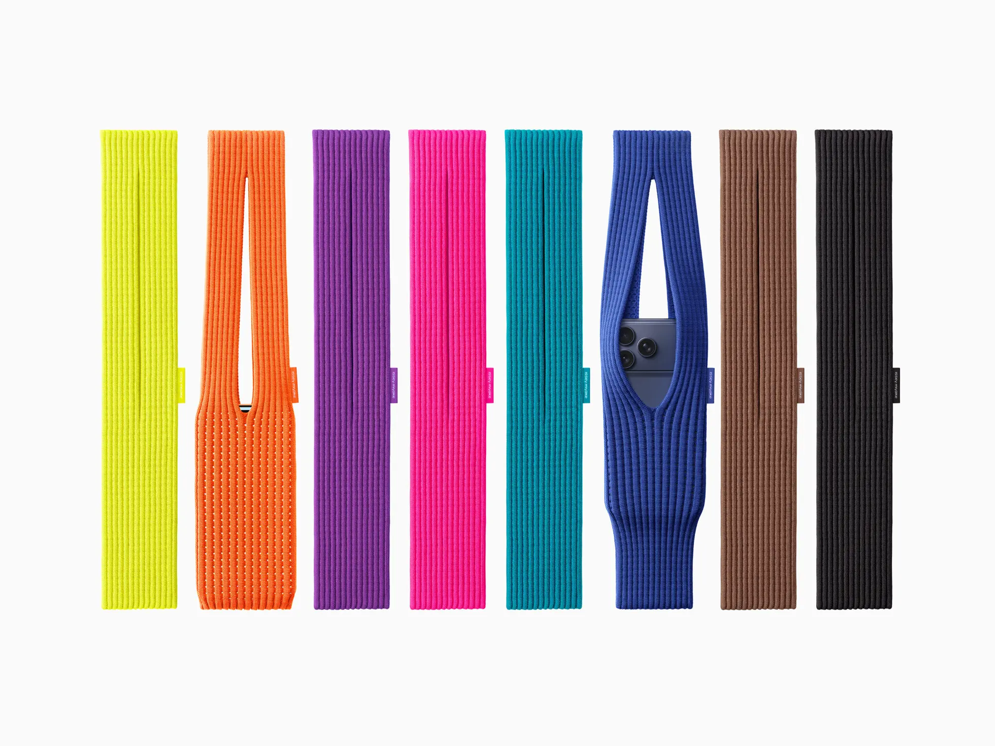 iPhone Pocket, a wearable carrier for iPhone, in various colors