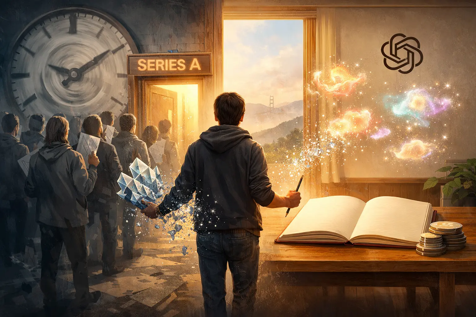 OpenAI Grove program banner showing a diverse group of founders collaborating in a San Francisco office