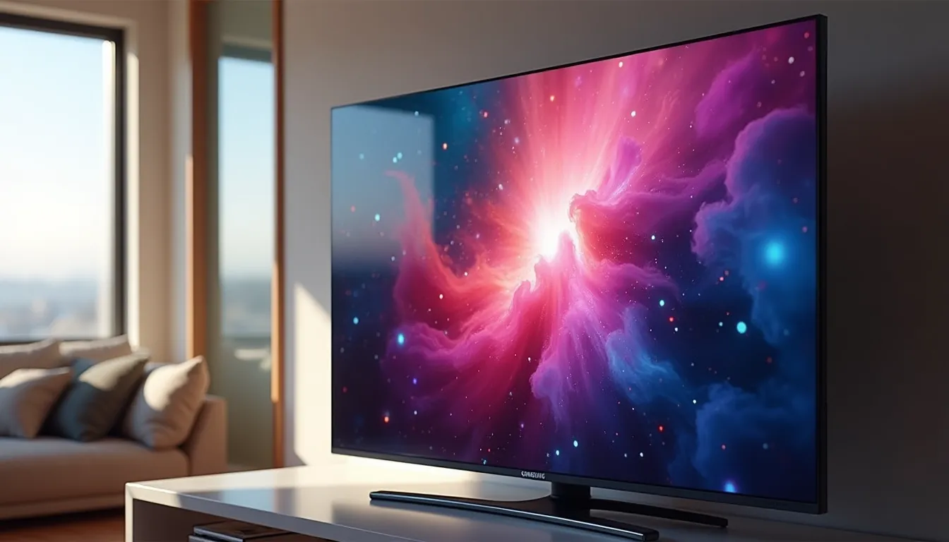 Samsung QLED TV displaying vibrant colors