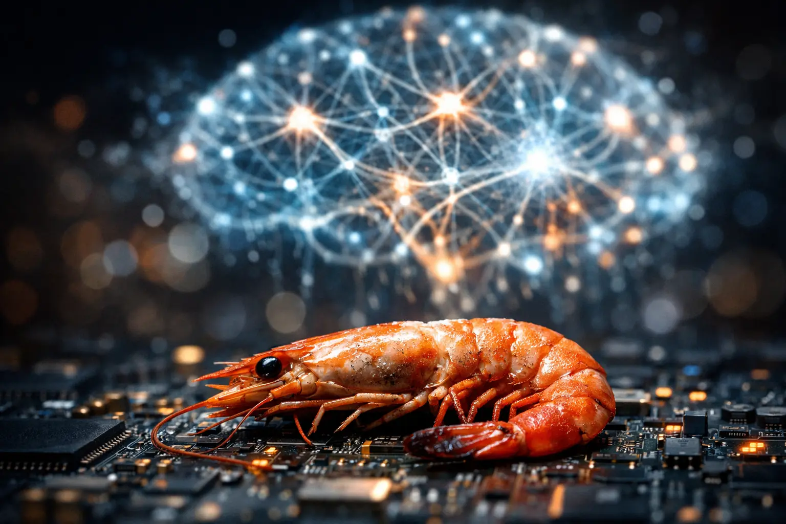 Illustration of a digital brain surrounded by question marks, symbolizing AI consciousness uncertainty