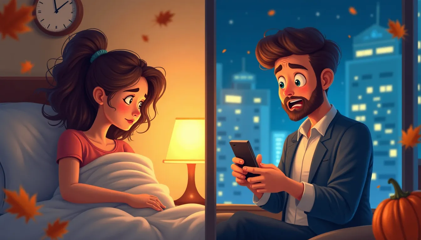 A person sleeping with a clock in the background